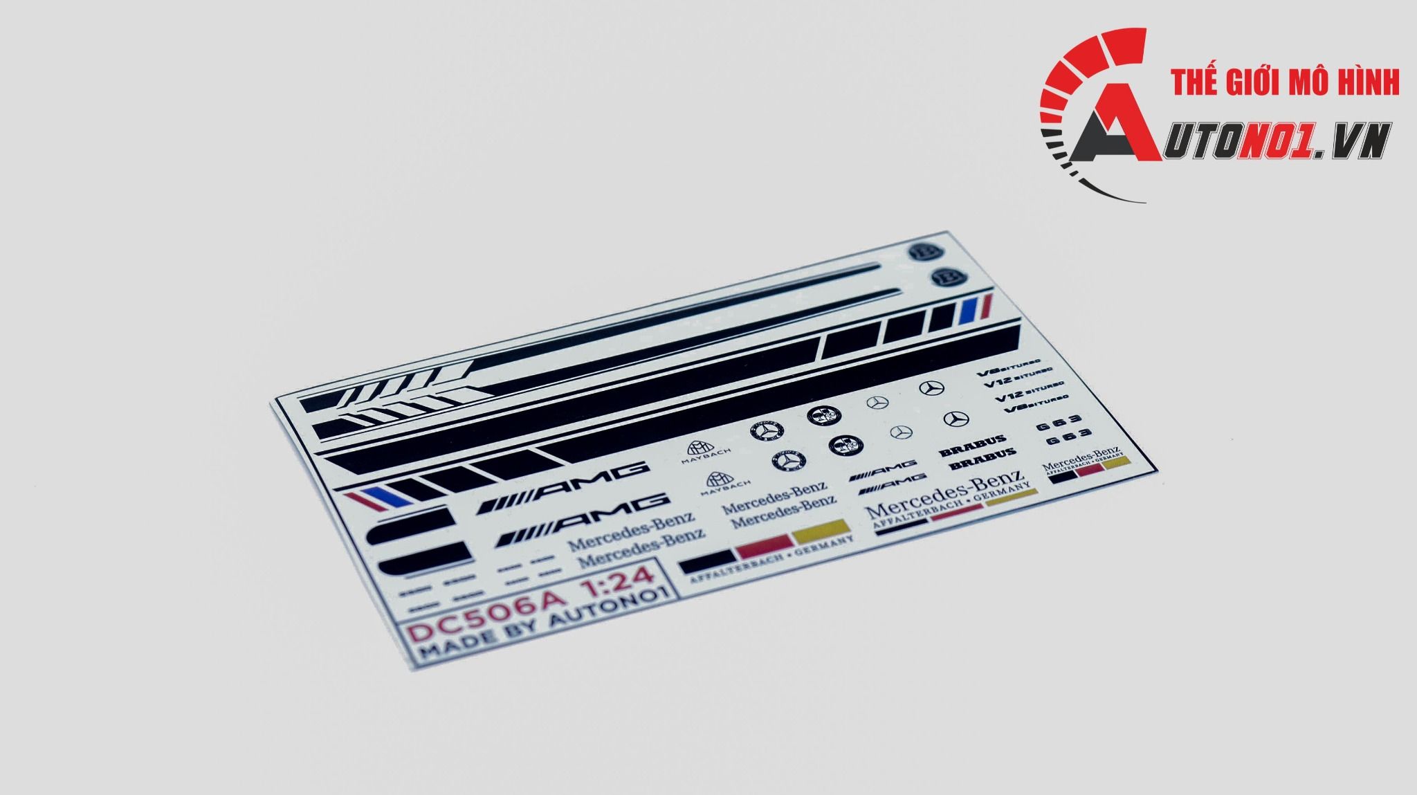  Decal nước trang trí xe Mercedes Amg - Maybach - Brabus - Sclass - Gclass tỉ lệ 1:24 Autono1 DC506a 