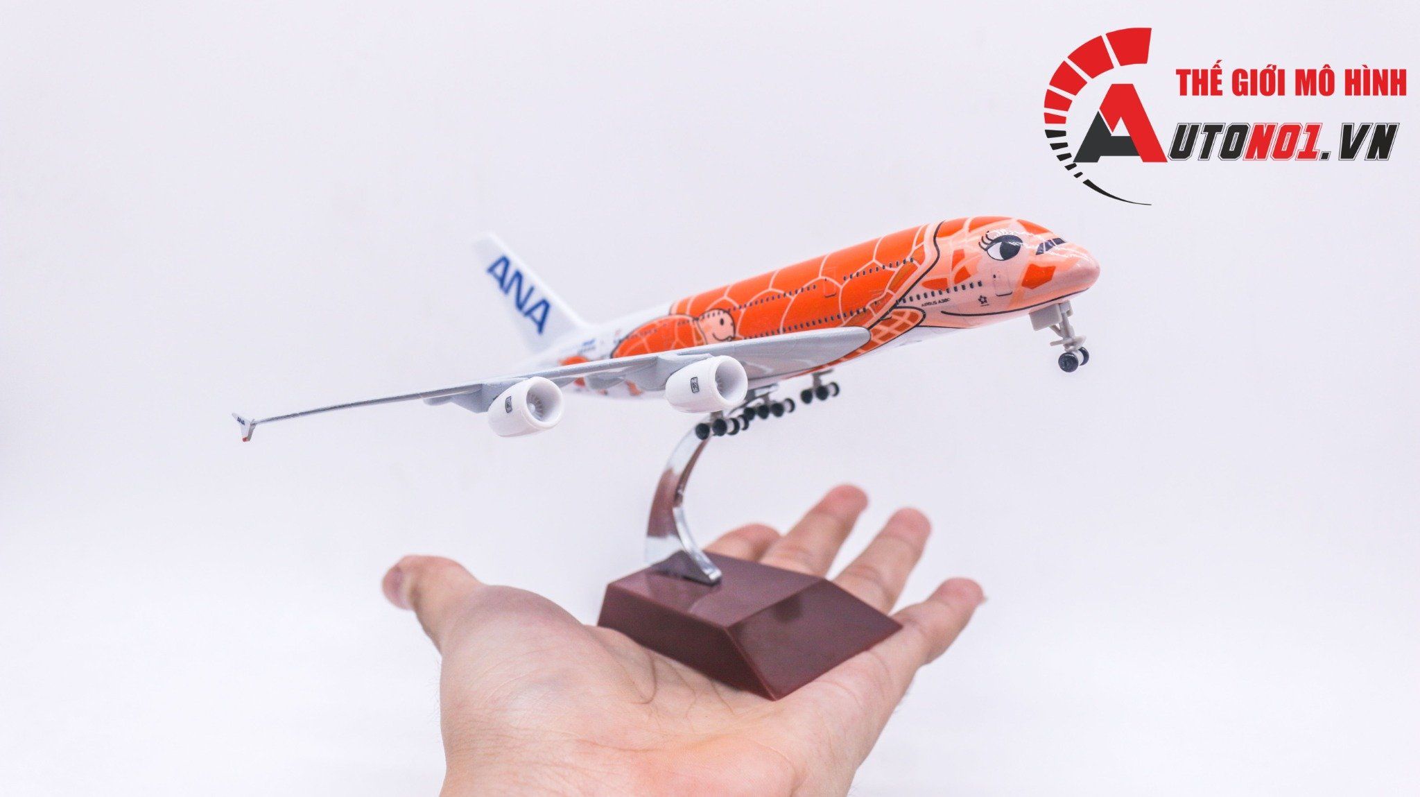  Mô hình máy bay Nhật Bản ANA Airlines Airbus A380 orange kích thước 20cm MB20088 