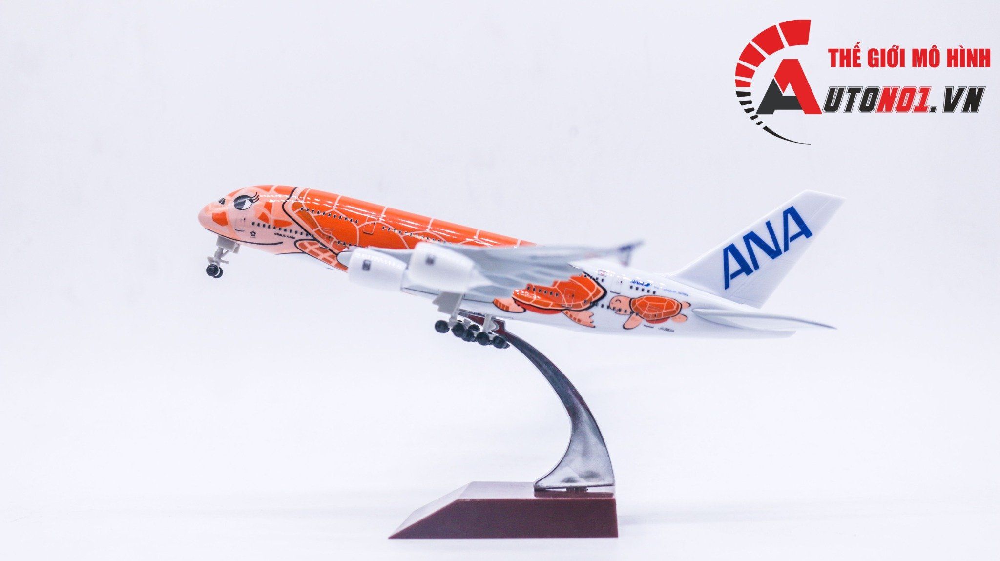  Mô hình máy bay Nhật Bản ANA Airlines Airbus A380 orange kích thước 20cm MB20088 