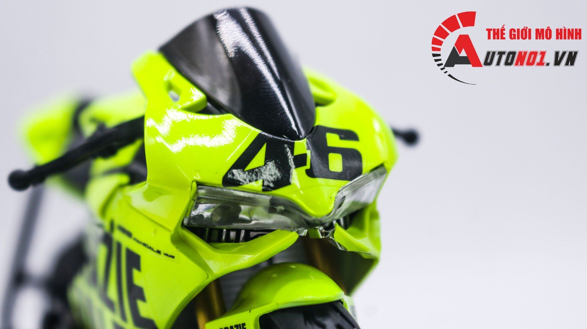  Mô hình xe Ducati 1199 custom Grazie Vale 46 độ nồi có ben nâng tỉ lệ 1:12 Autono1 Jiaye model D243 