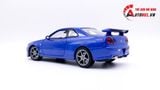  MÔ HÌNH XE NISSAN SKYLINE GT-R R34 BLUE 1:24 WELLY 7450 