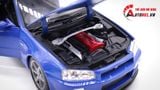  MÔ HÌNH XE NISSAN SKYLINE GT-R R34 BLUE 1:24 WELLY 7450 