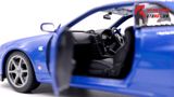  MÔ HÌNH XE NISSAN SKYLINE GT-R R34 BLUE 1:24 WELLY 7450 