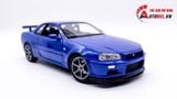  MÔ HÌNH XE NISSAN SKYLINE GT-R R34 BLUE 1:24 WELLY 7450 