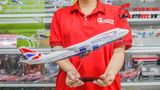  Mô hình máy bay British Airways Boeing B747 United Kingdom UK 47cm 1:160 có đèn led tự động theo tiếng vỗ tay hoặc chạm MB47038 