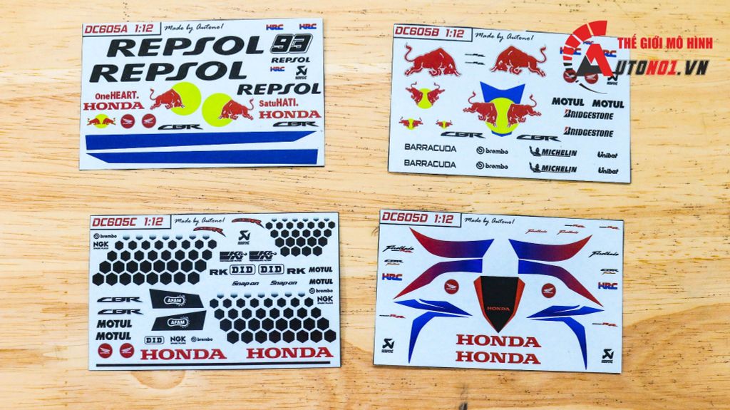 DECAL NƯỚC ĐỘ HRC FIREBLADE CHO HONDA CBR 1000RR-R 2020 1:12 AUTONO1 DC605D