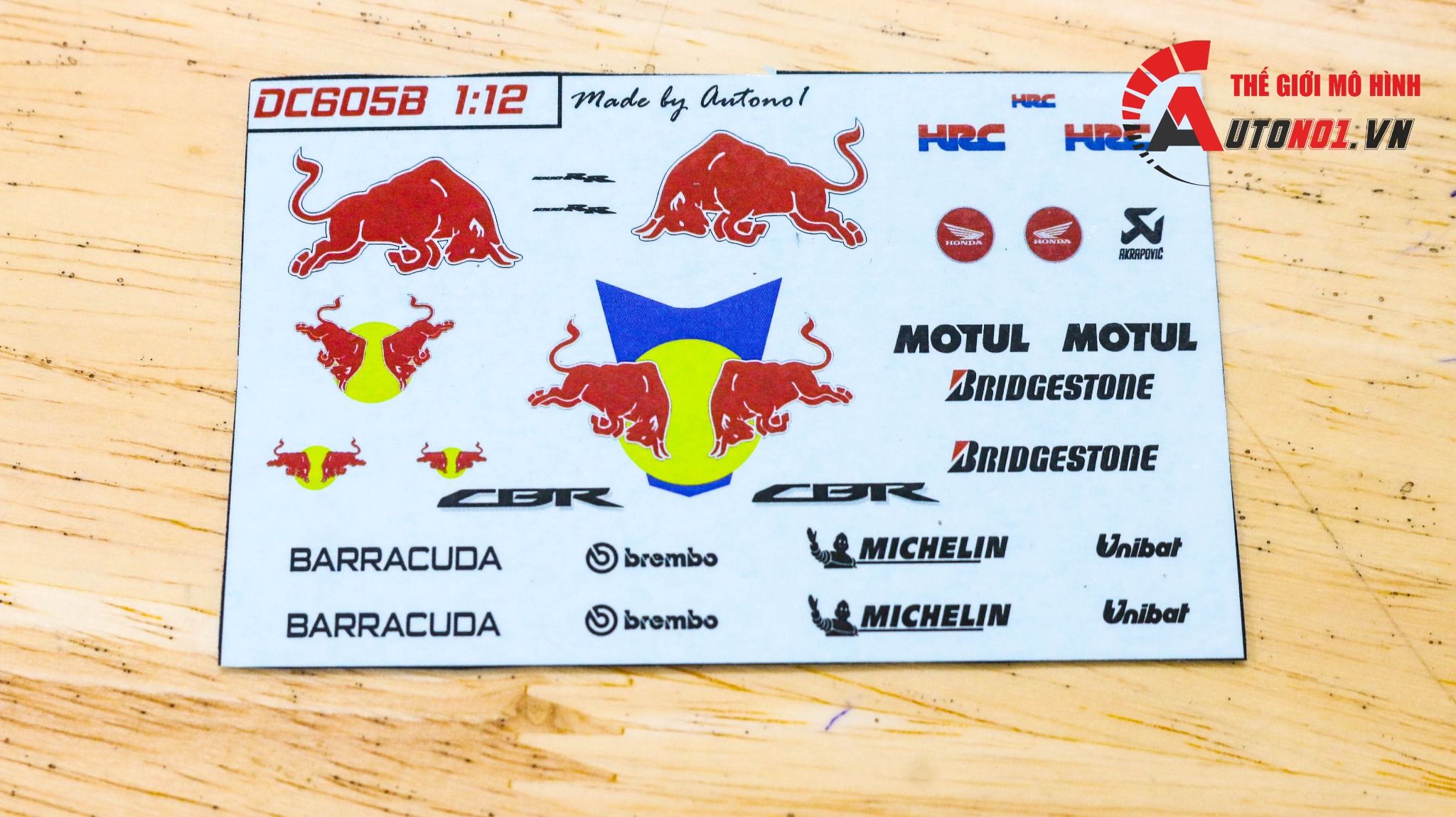  Decal nước độ Redbull cho Honda CBR 1000RR-R 2020 1:12 Autono1 DC605B 