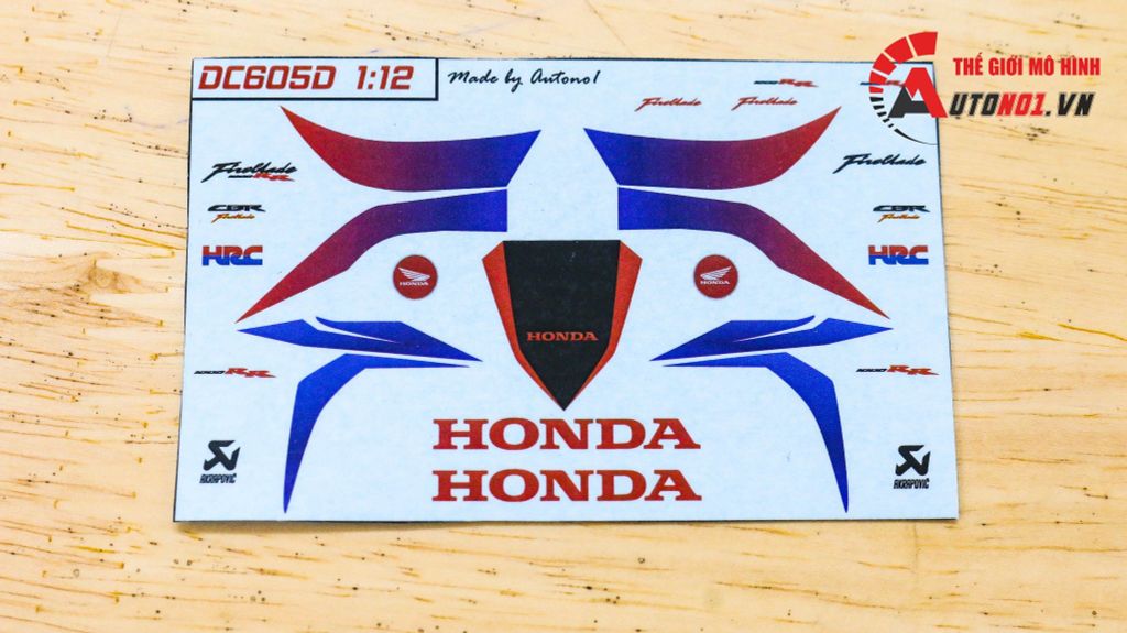 DECAL NƯỚC ĐỘ HRC FIREBLADE CHO HONDA CBR 1000RR-R 2020 1:12 AUTONO1 DC605D