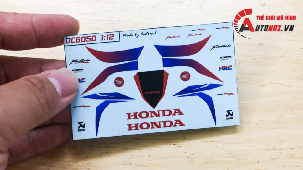 DECAL NƯỚC ĐỘ HRC FIREBLADE CHO HONDA CBR 1000RR-R 2020 1:12 AUTONO1 DC605D