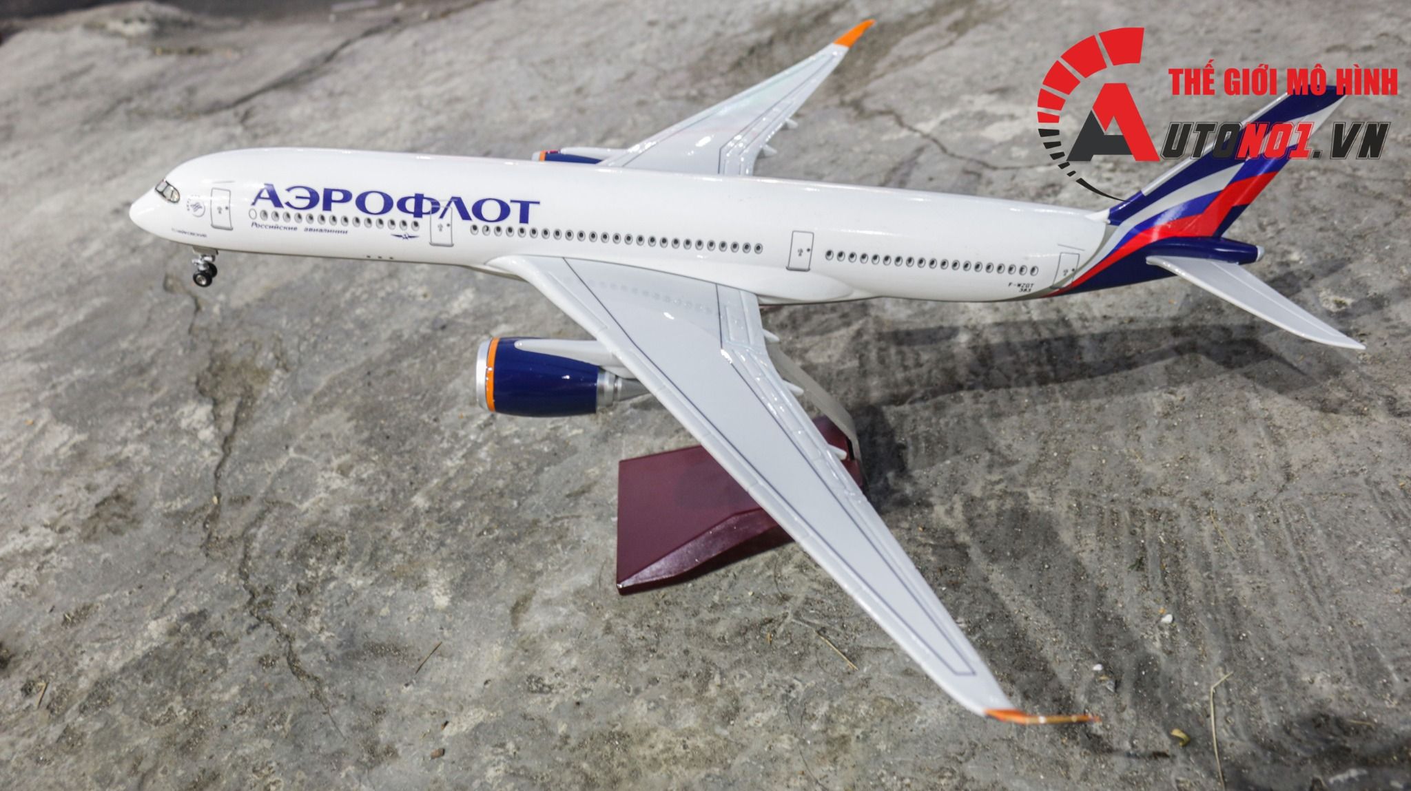  Mô hình máy bay Nga Russia Aeroflot Airbus A350 47cm có đèn led tự động theo tiếng vỗ tay hoặc chạm MB47037 