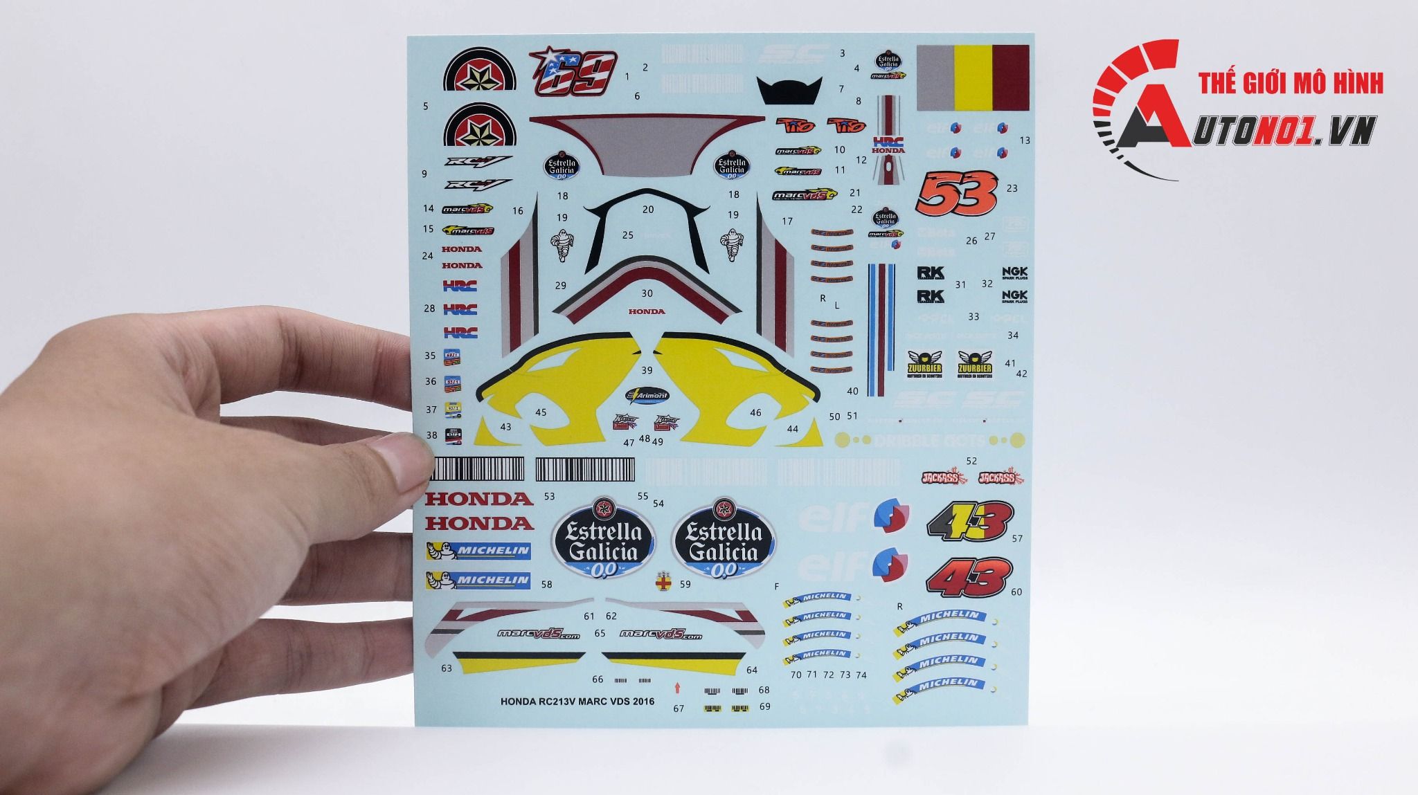  Decal nước Honda Repsol RC213V 1:12 DC144 