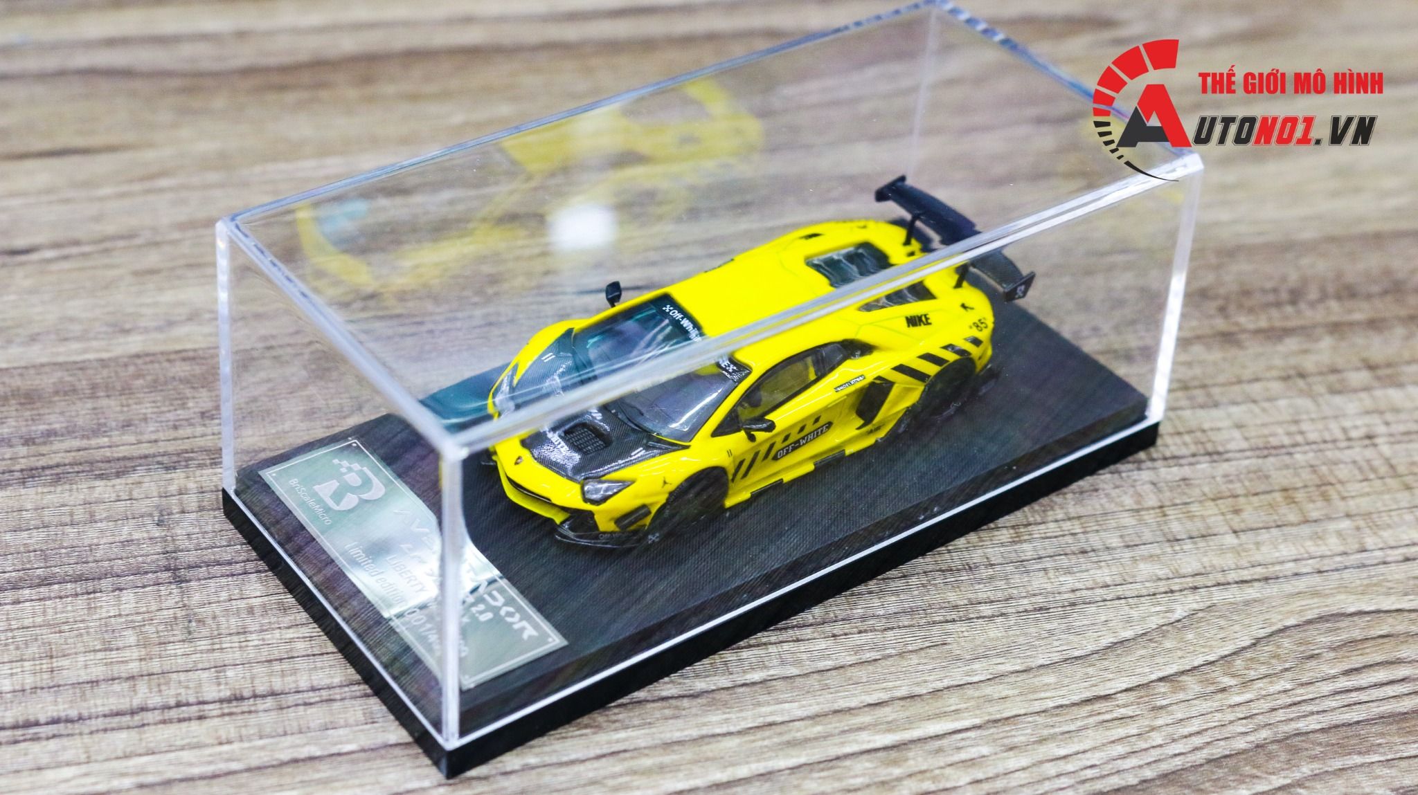  Mô hình xe Lamborghini Aventador LP700-4 2.0 Off white yellow tỉ lệ 1:64 Briscale Micro BSC 