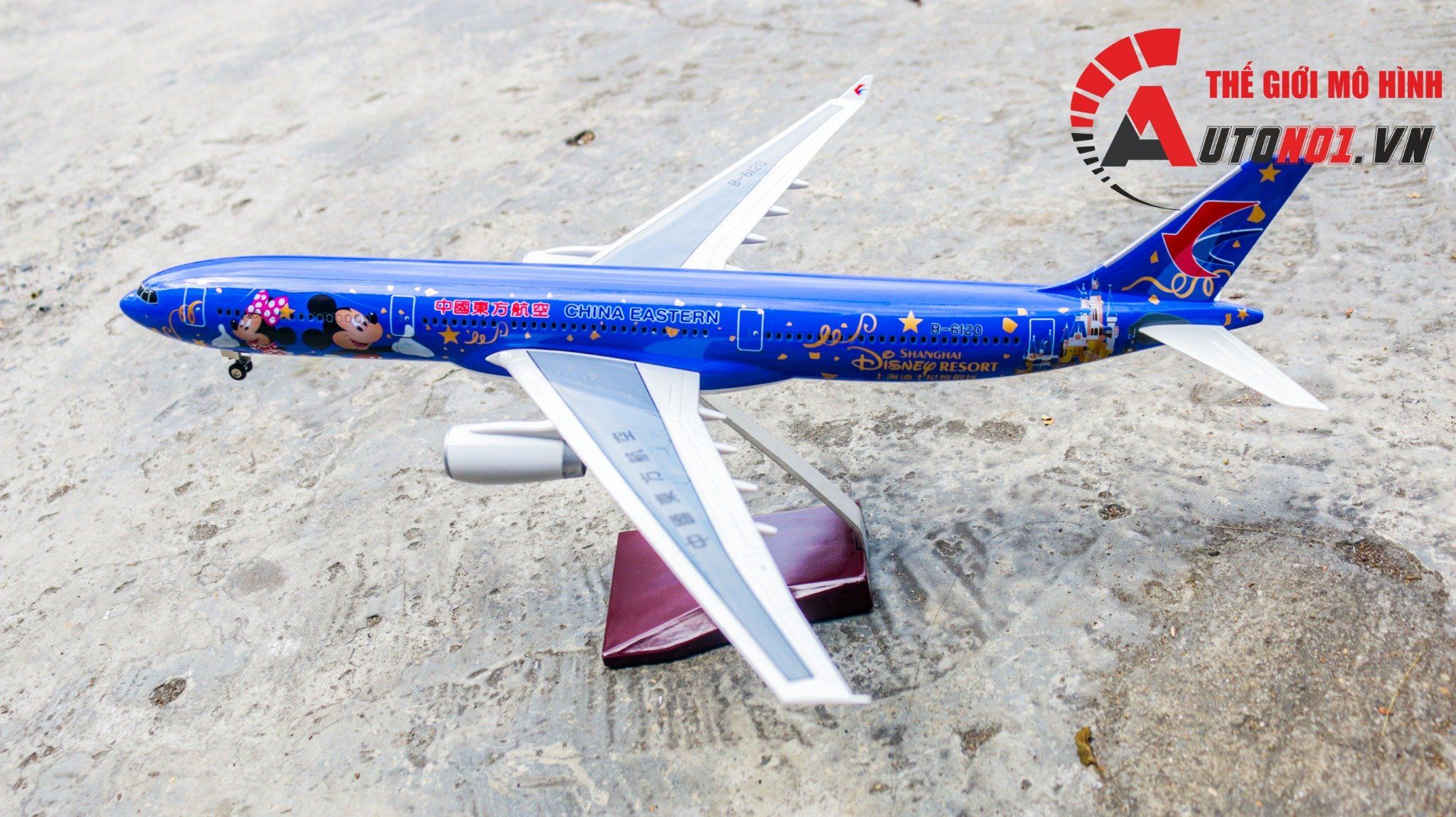  Mô hình máy bay China Disney Eastern Airbus A330-200 47cm có đèn led tự động theo tiếng vỗ tay hoặc chạm MB47056 