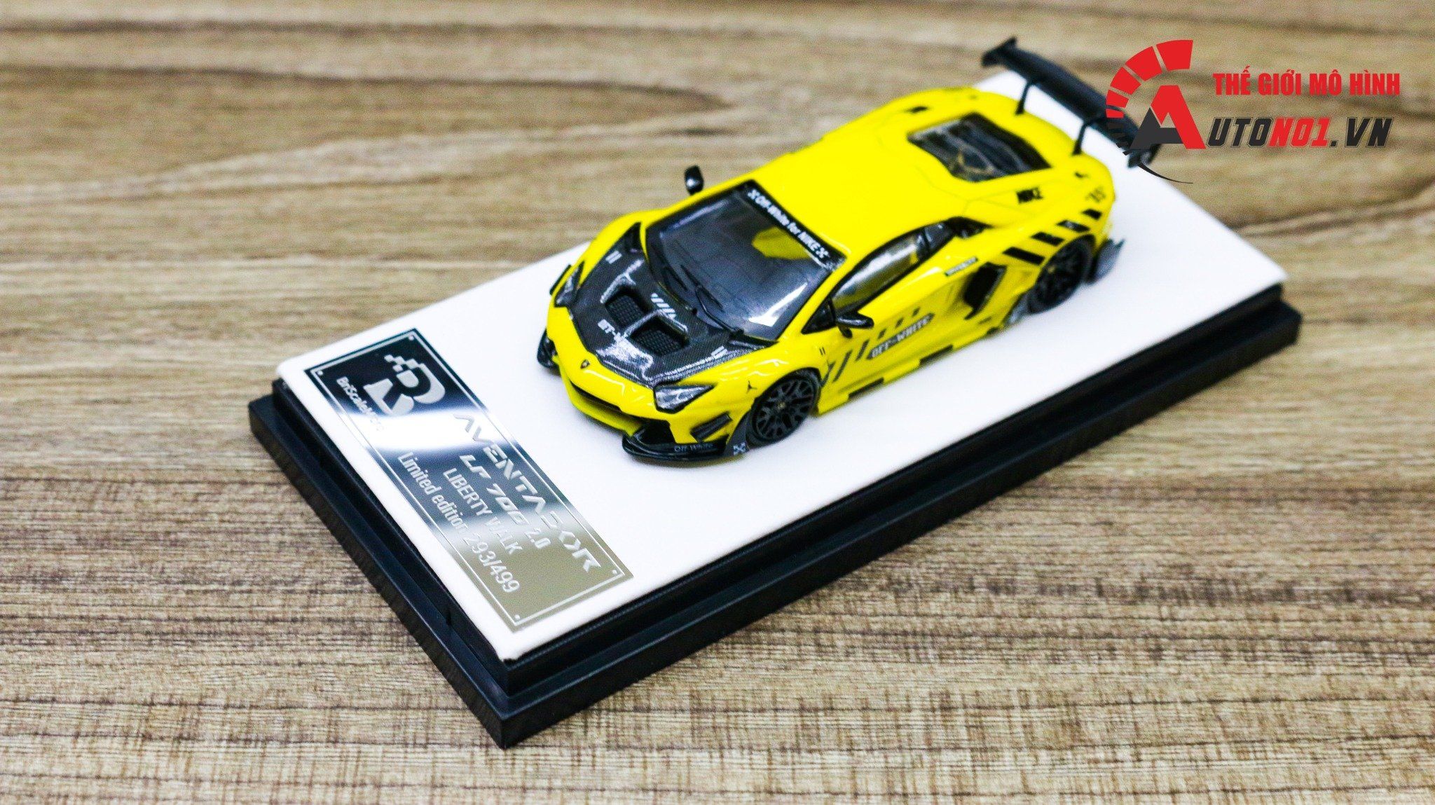  Mô hình xe Lamborghini Aventador LP700-4 2.0 Off white yellow tỉ lệ 1:64 Briscale Micro BSC 