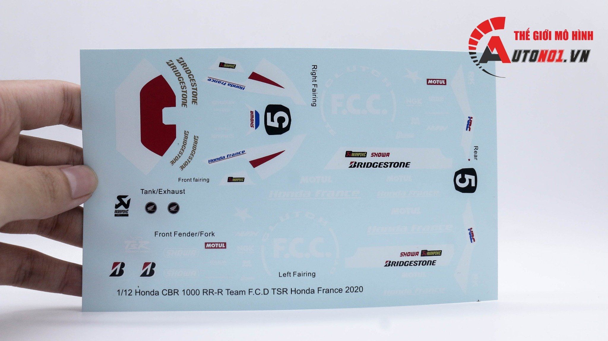  Decal nước Honda CBR1000RR 1:12 DC091 