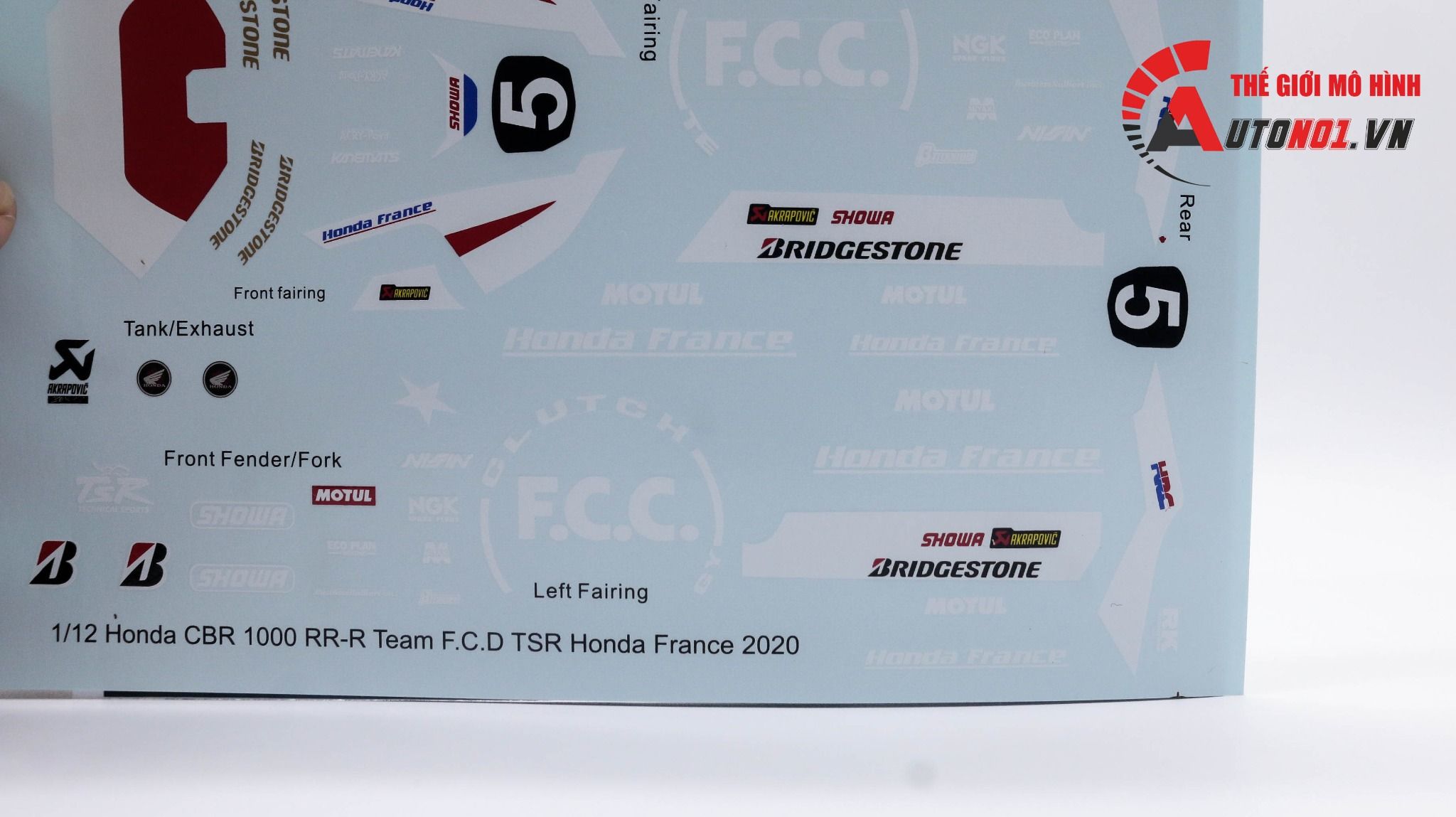  Decal nước Honda CBR1000RR 1:12 DC091 