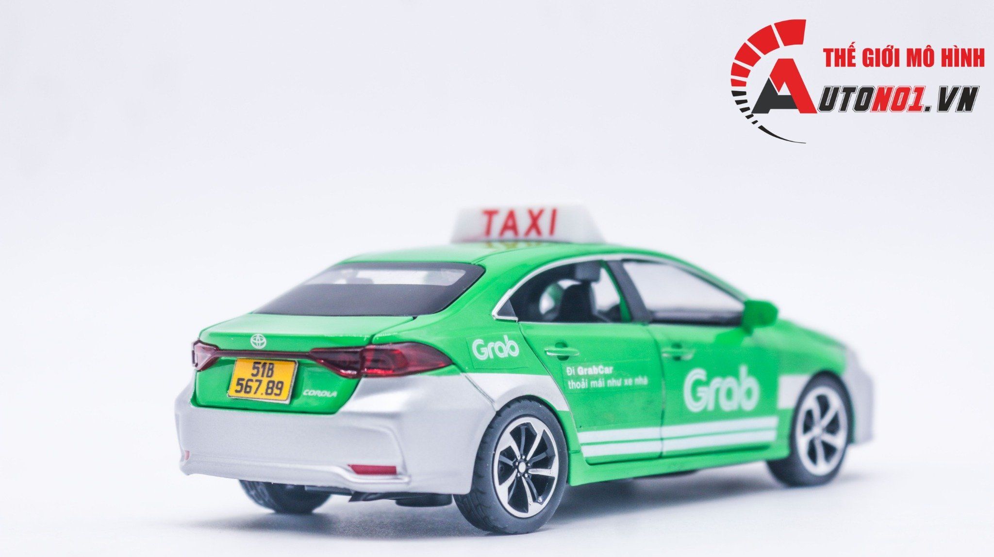  Mô hình xe độ dịch vụ Toyota Corolla custom taxi grab có âm thanh - đèn tỉ lệ 1:32 Autono1 OT334 