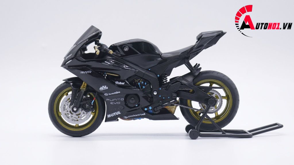 MÔ HÌNH XE YAMAHA R6 BLACK ĐỘ MÂM - PÔ KIM LOẠI AUTONO1 D158