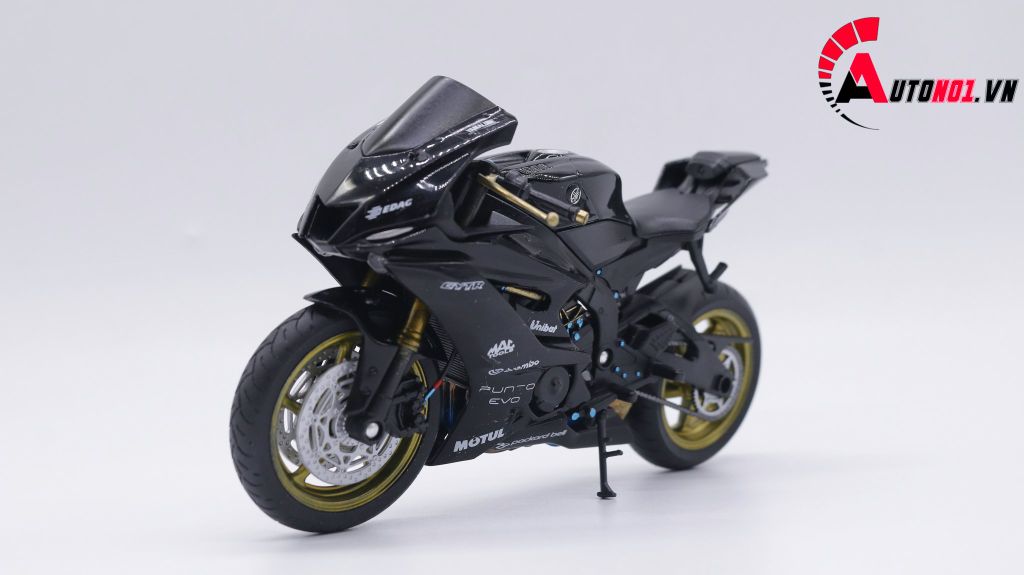 MÔ HÌNH XE YAMAHA R6 BLACK ĐỘ MÂM - PÔ KIM LOẠI AUTONO1 D158