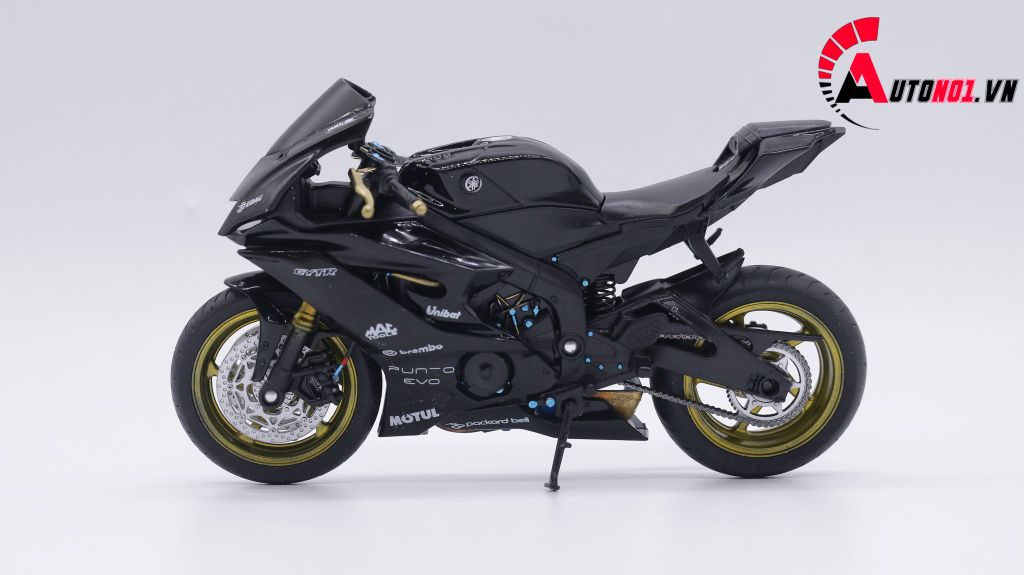 MÔ HÌNH XE YAMAHA R6 BLACK ĐỘ MÂM - PÔ KIM LOẠI AUTONO1 D158