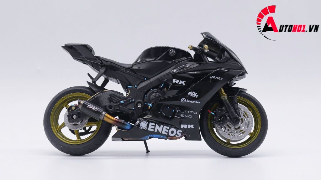 MÔ HÌNH XE YAMAHA R6 BLACK ĐỘ MÂM - PÔ KIM LOẠI AUTONO1 D158