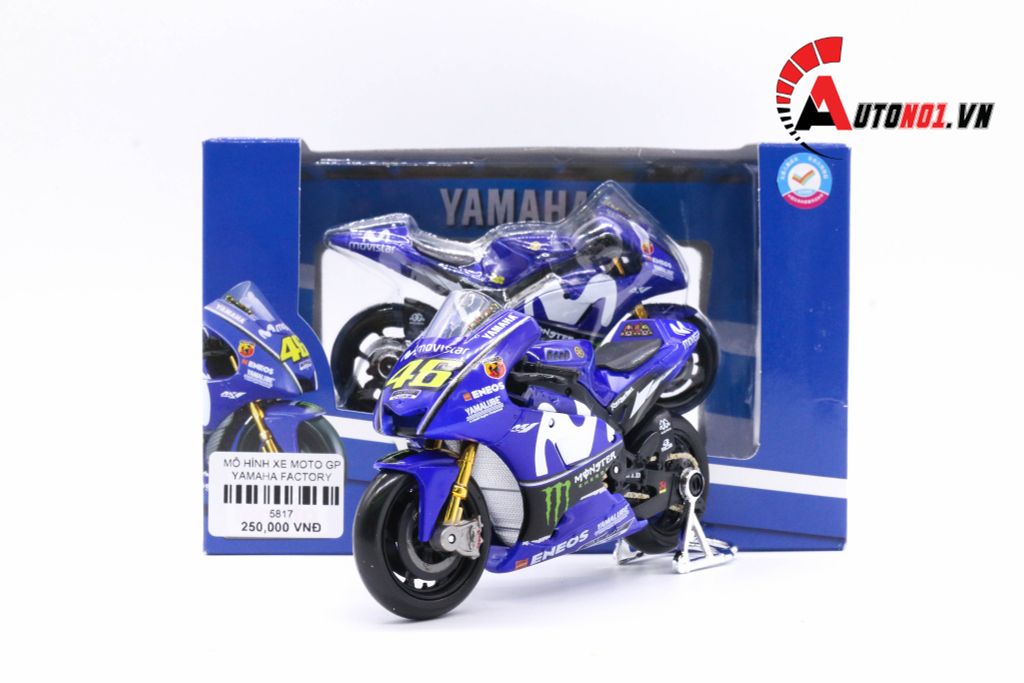 MÔ HÌNH XE MOTO GP YAMAHA FACTORY RACING 2018 VALENTINO ROSSI NO.46 1:18 MAISTO 5817