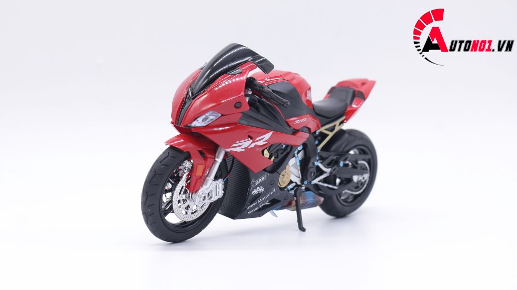 MÔ HÌNH XE BMW S1000 2020 RED ĐỘ PÔ KIM LOẠI AUTONO1 D160