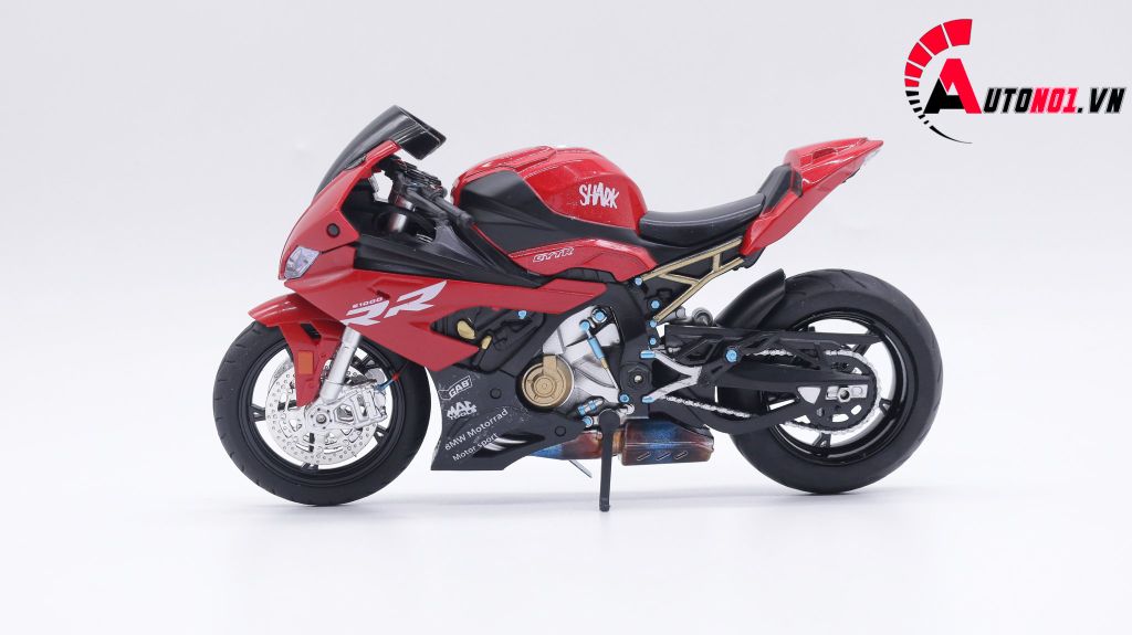 MÔ HÌNH XE BMW S1000 2020 RED ĐỘ PÔ KIM LOẠI AUTONO1 D160