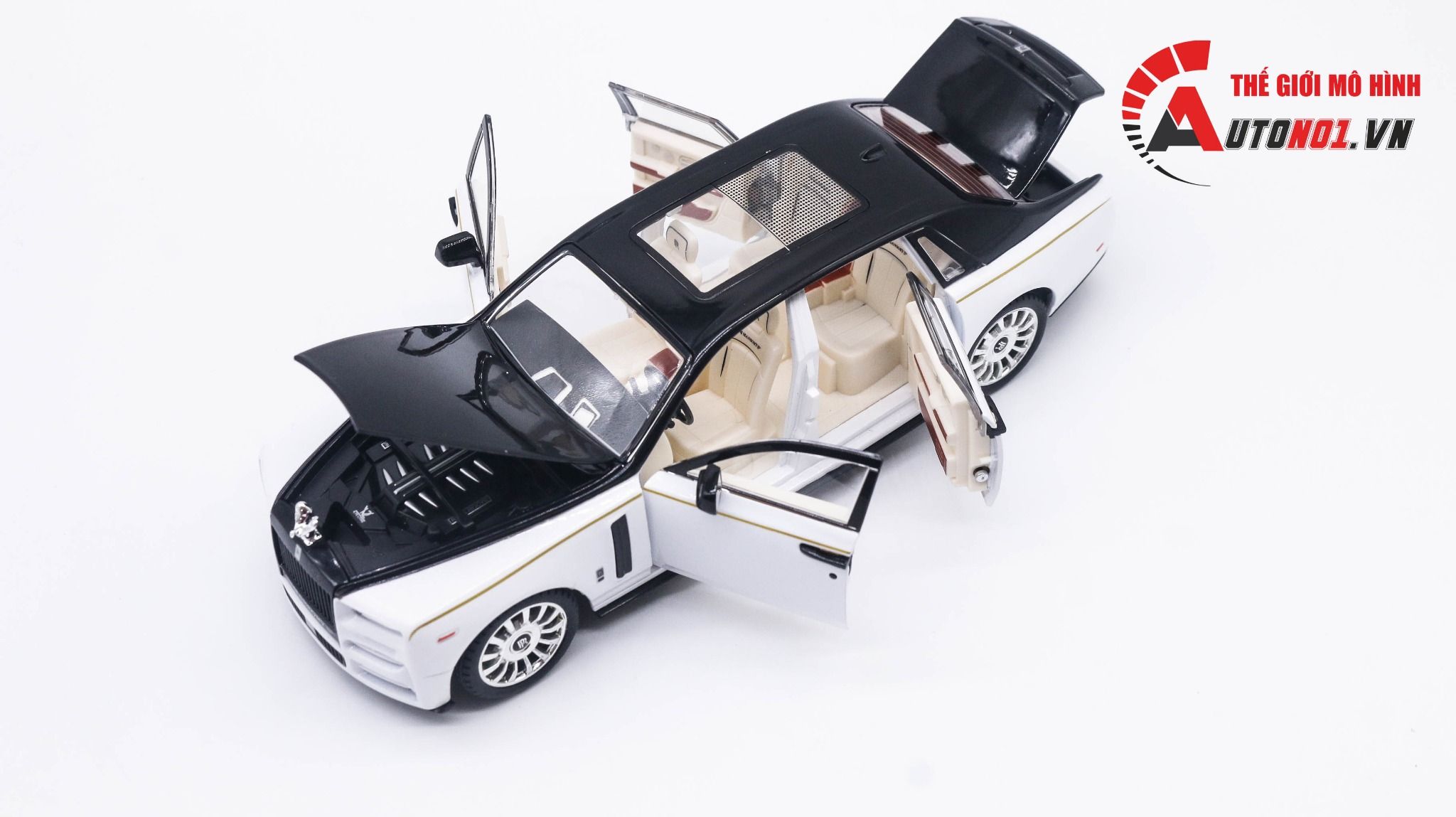  Mô hình xe Roll Royce Phantom VIII Mansory đánh lái được full open 1:24 Miniauto DC24101 7878 