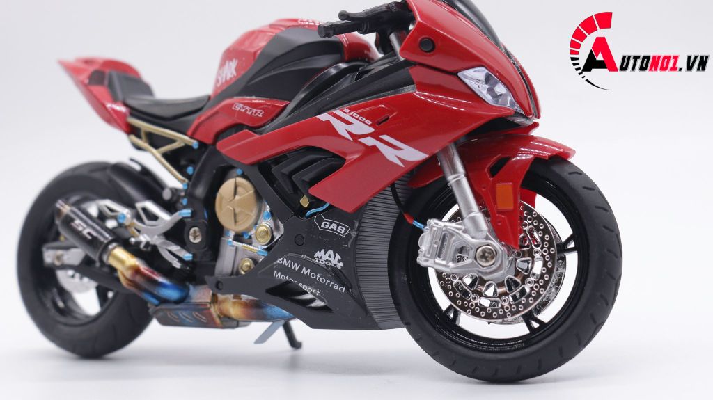 MÔ HÌNH XE BMW S1000 2020 RED ĐỘ PÔ KIM LOẠI AUTONO1 D160