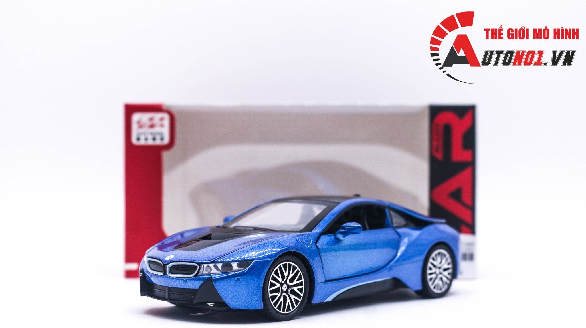  Mô hình xe Bmw I8 full open tỉ lệ 1:32 Jiaye Model OT347 