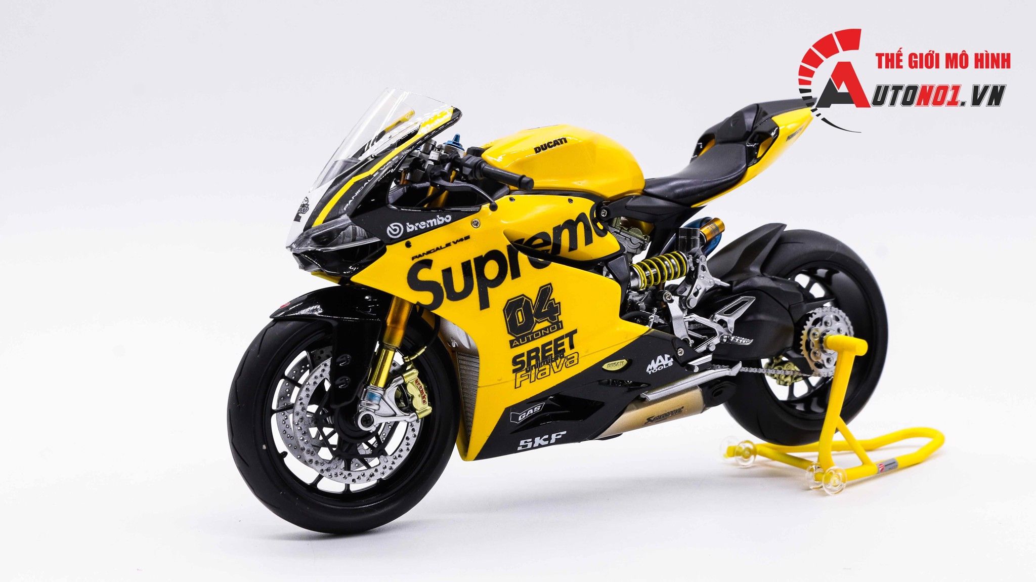  Mô hình xe cao cấp Ducati 1199 Supreme Yellow Tỉ Lệ 1:12 Tamiya D126 