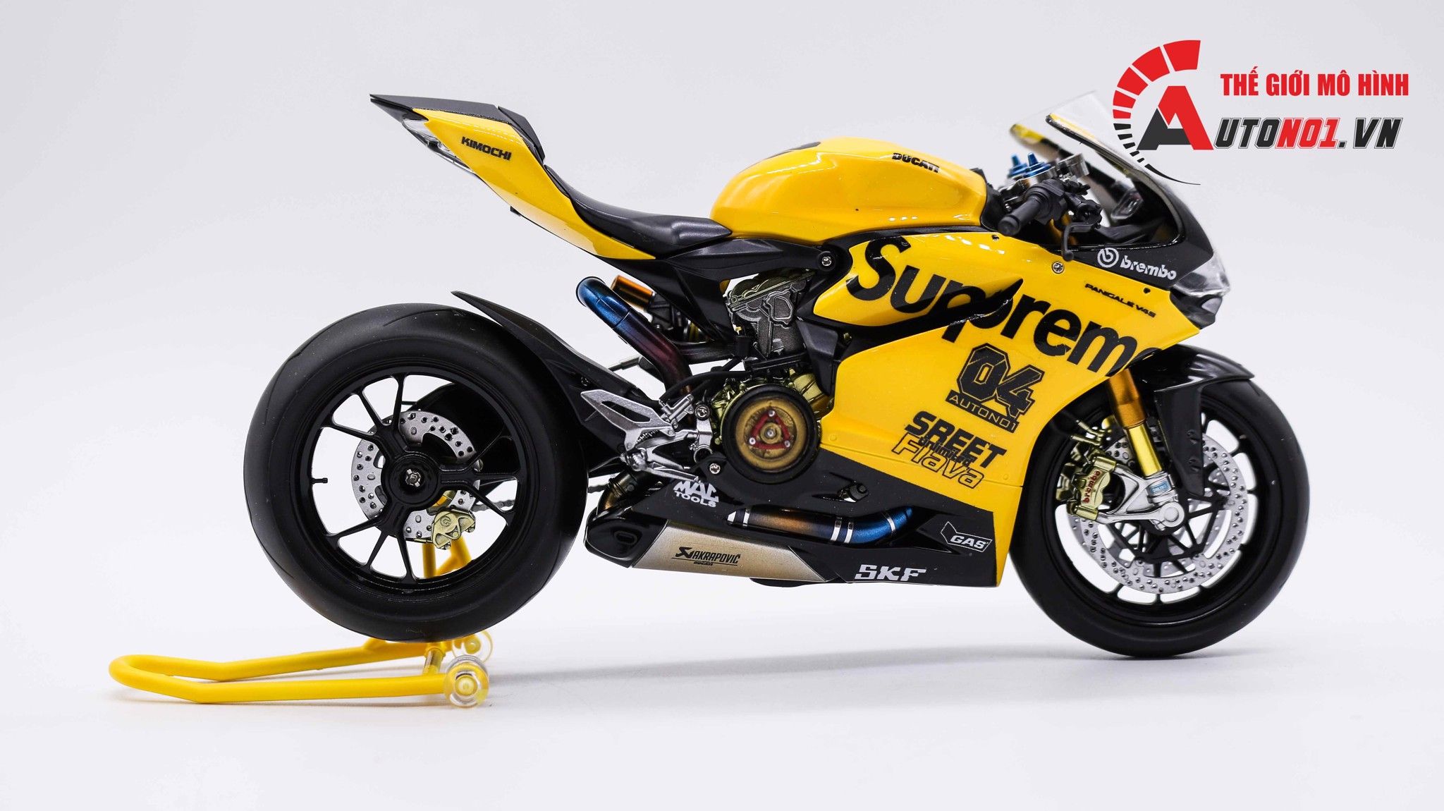  Mô hình xe cao cấp Ducati 1199 Supreme Yellow Tỉ Lệ 1:12 Tamiya D126 