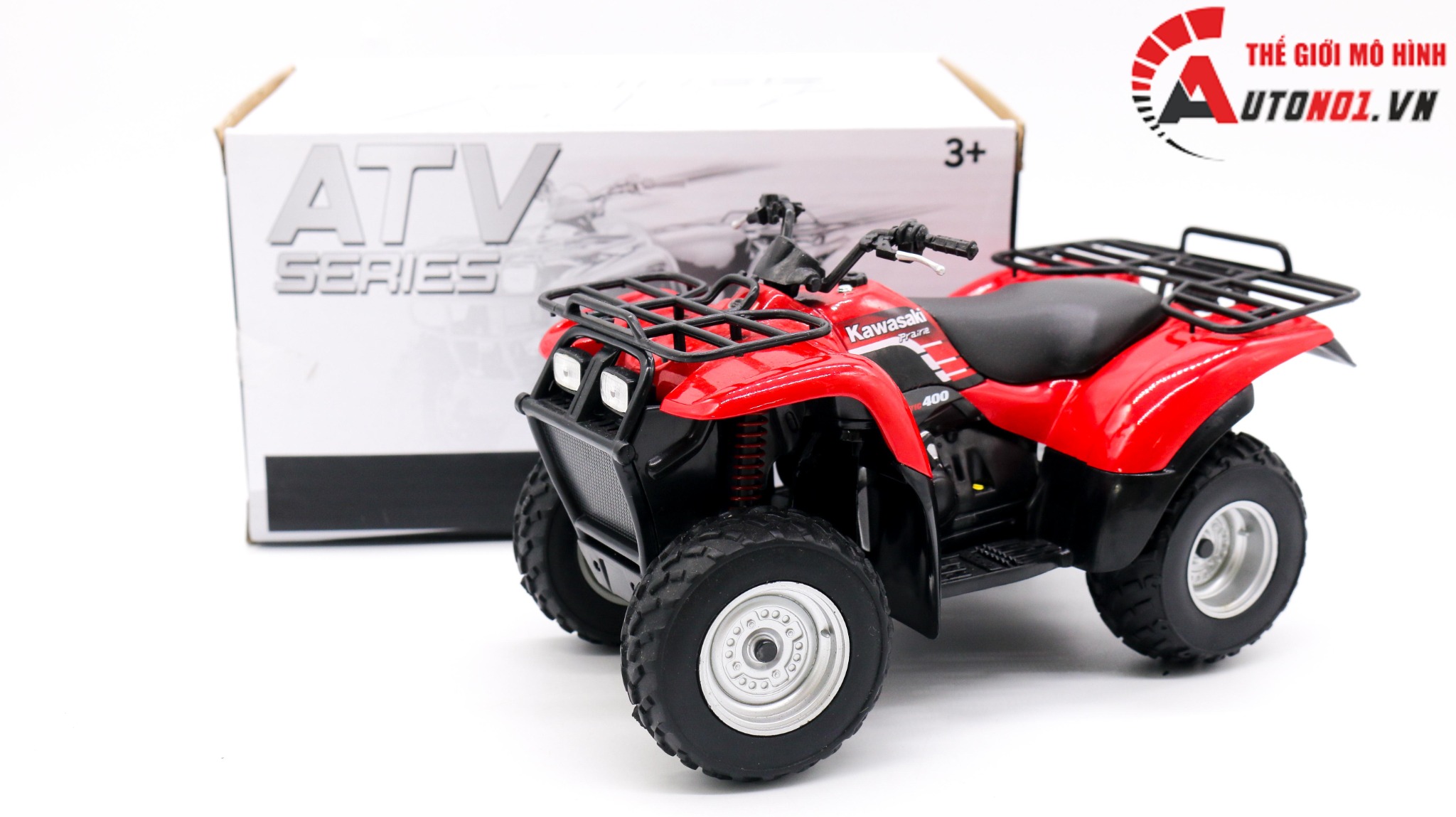 MÔ HÌNH XE ĐỊA HÌNH 4 BÁNH 2002 KAWASAKI PRAIRIE 400 RED 1:12 WELLY 7872