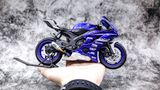  Mô hình xe độ Yamaha R6 Blue Pô Akrapovic 1:12 Autono1 Welly D207E 