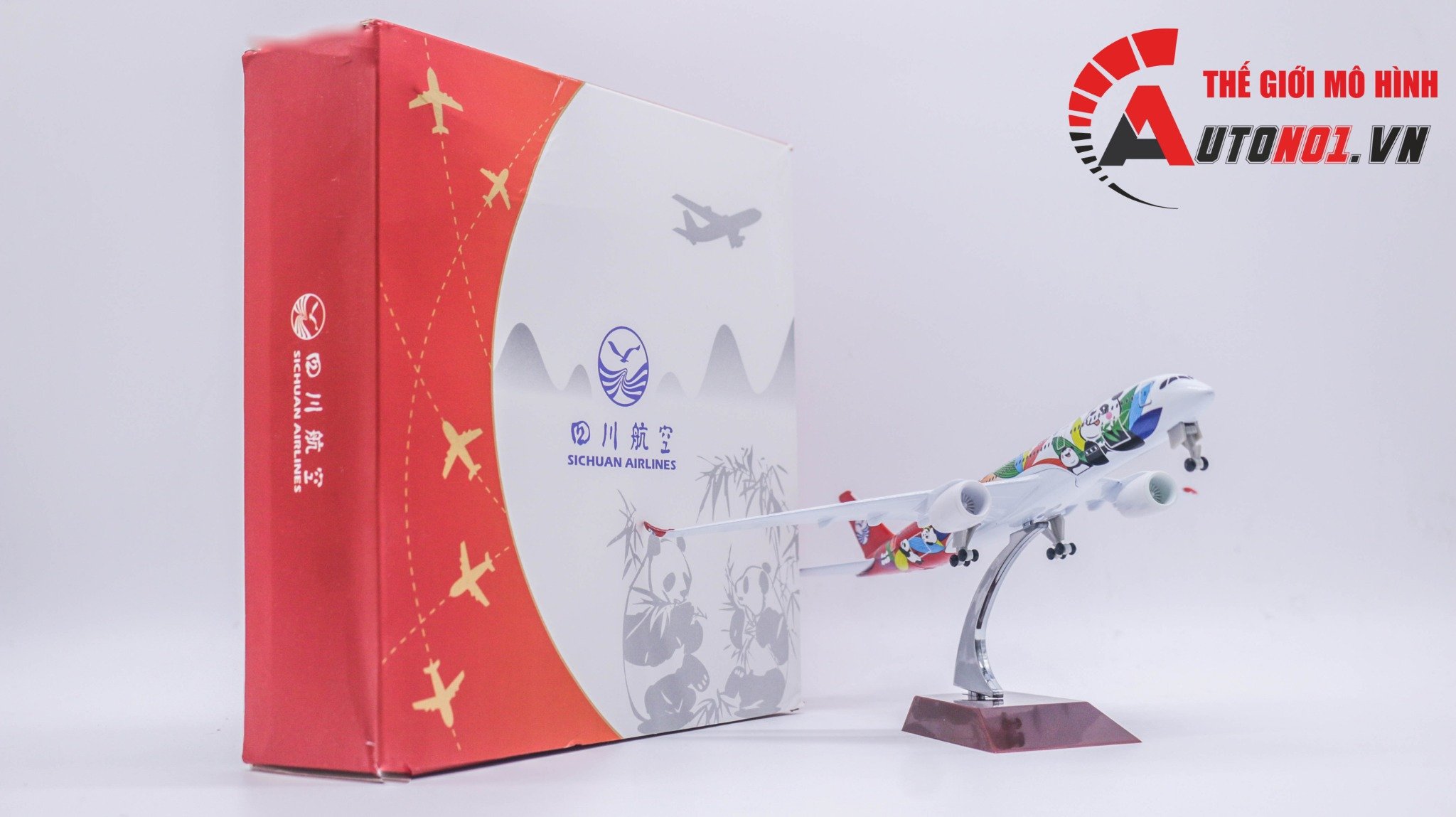  Mô hình máy bay China Sichuan Airlines Airbus A350 có bánh xe 20cm MB20039 