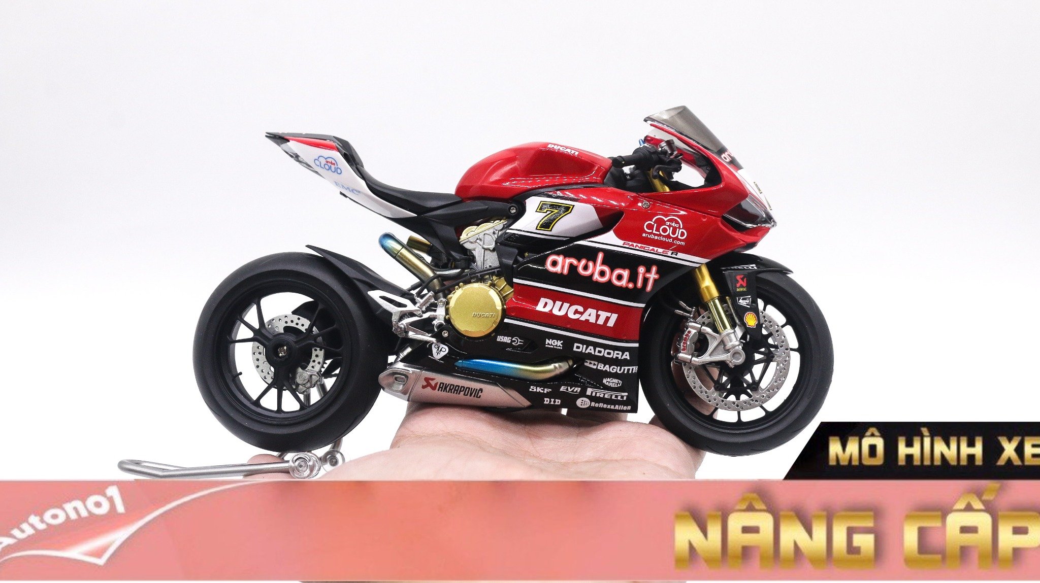  Mô hình xe Ducati Panigale 1199 Aruba.It 1:12 Tamiya D227c 