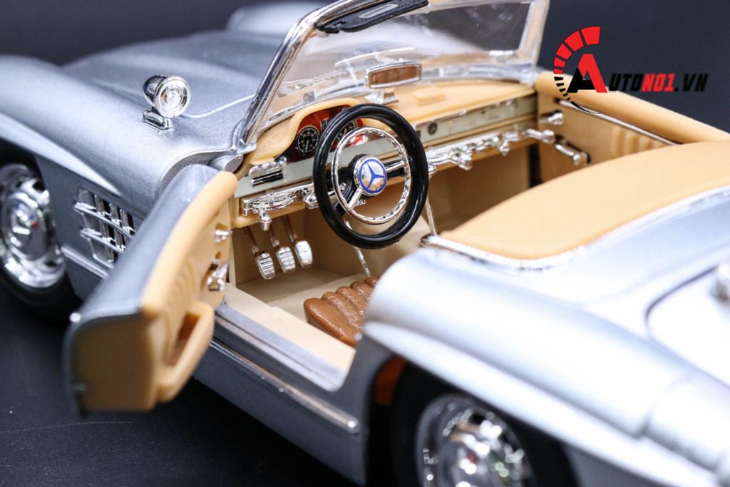 MÔ HÌNH MERCEDES BENZ 300 SL 1954 SILVER COLLEGIONE 1:18 BURAGO 3664