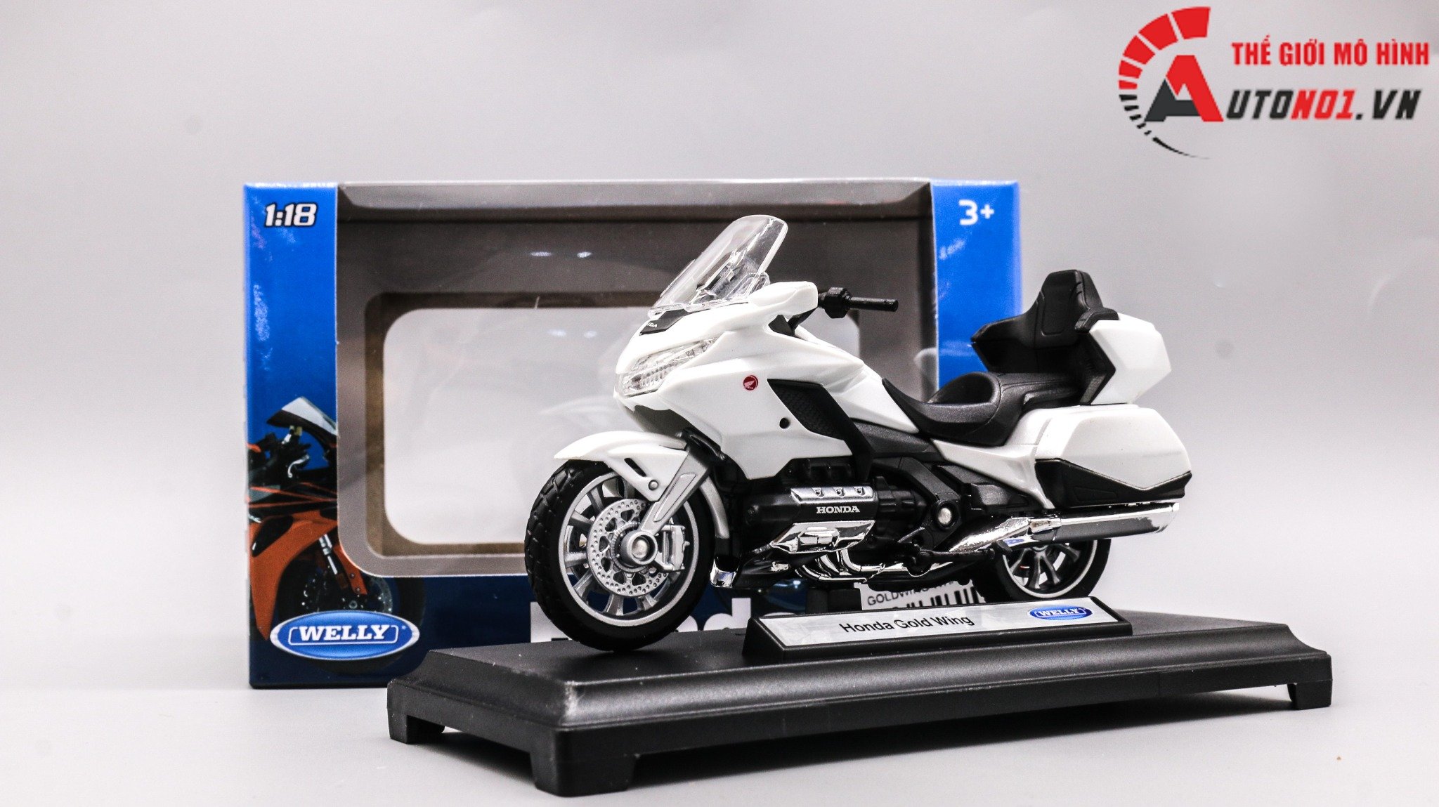 MÔ HÌNH XE HONDA GOLDWING WHITE 2020 1:18 WELLY 7867