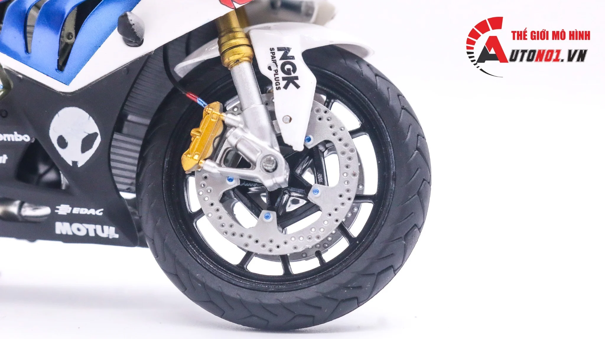  Mô hình xe độ BMW S1000RR blue 1:12 độ pô Autono1 Joycity D022C 