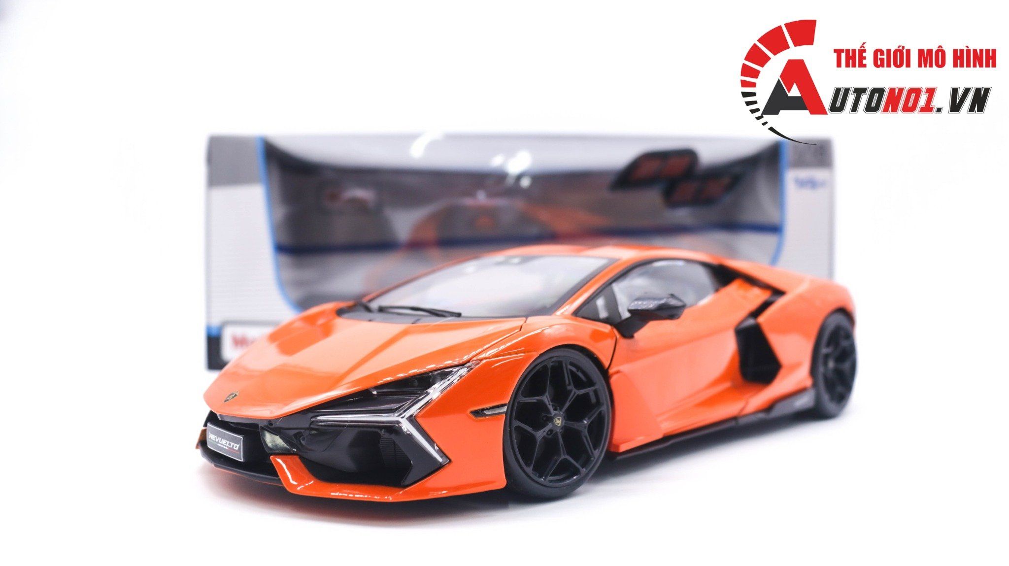  Mô hình xe Lamborghini Revuelto Hybrid year 2023 orange 1:18 Maisto OT342 