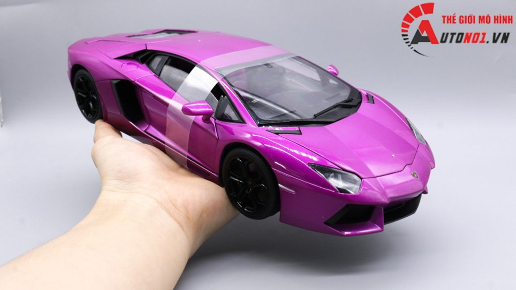 MÔ HÌNH XE LAMBORGHINI AVENTADOR LP700-4 PURPLE 1:28 WELLY 7870