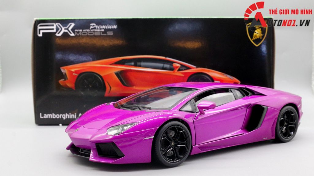 MÔ HÌNH XE LAMBORGHINI AVENTADOR LP700-4 PURPLE 1:28 WELLY 7870