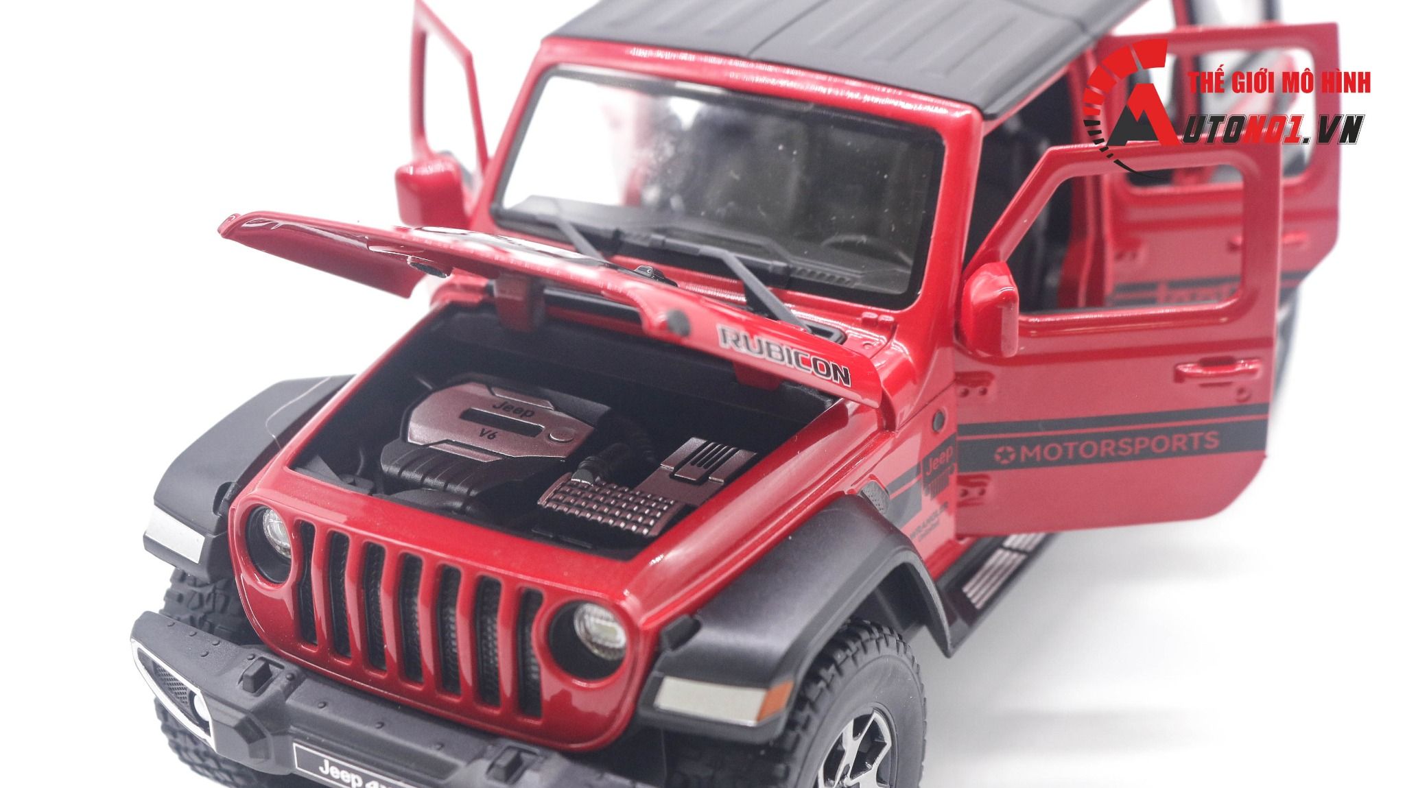  Mô hình xe Jeep Wrangler Rubicon 4x4 Tỉ Lệ 1:24 Alloy Model 7072 