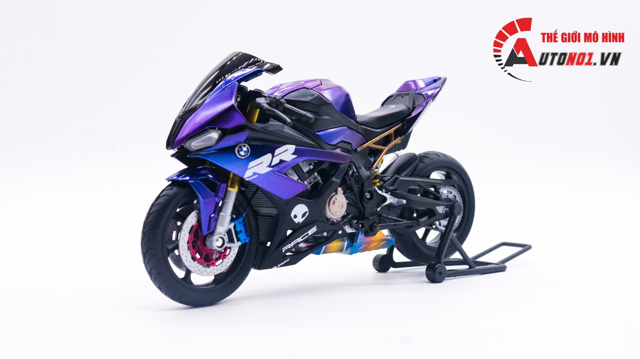  Mô hình xe độ Bmw S1000rr 2020 Galaxy Welly tỉ lệ 1:12 Autono1 Welly D226G 