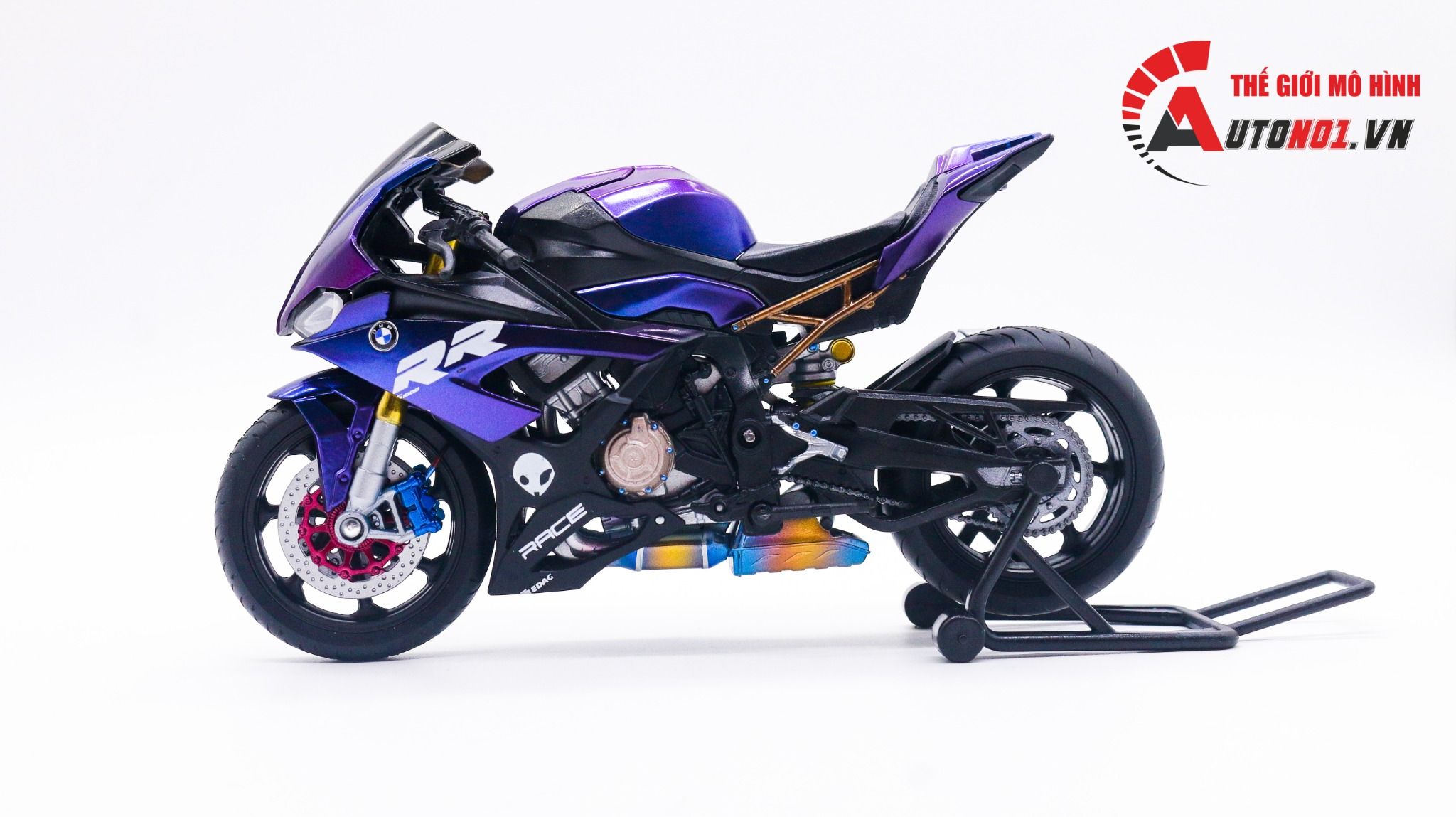  Mô hình xe độ Bmw S1000rr 2020 Galaxy Welly tỉ lệ 1:12 Autono1 Welly D226G 