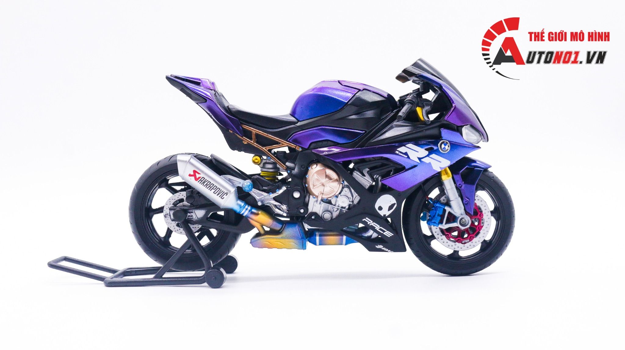  Mô hình xe độ Bmw S1000rr 2020 Galaxy Welly tỉ lệ 1:12 Autono1 Welly D226G 