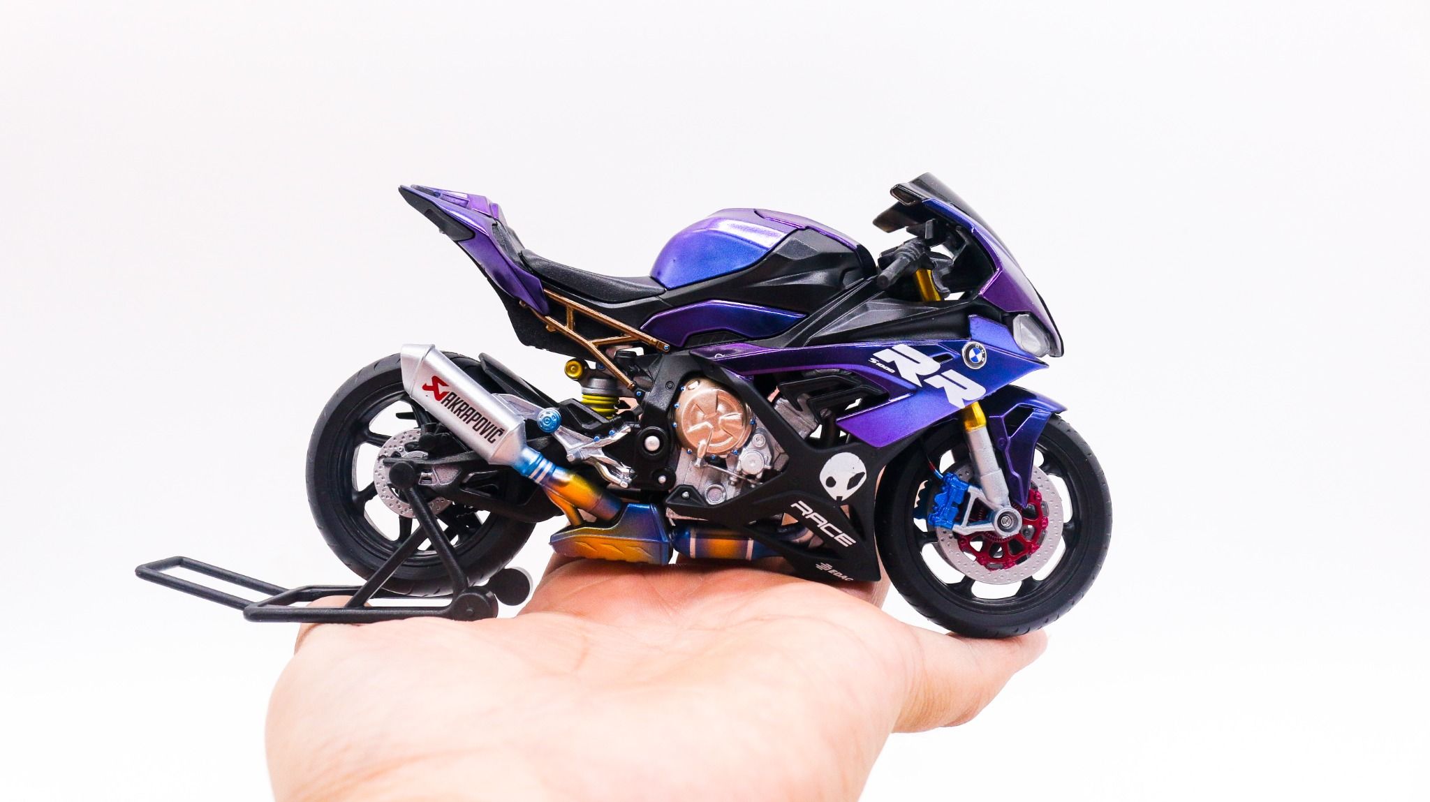  Mô hình xe độ Bmw S1000rr 2020 Galaxy Welly tỉ lệ 1:12 Autono1 Welly D226G 