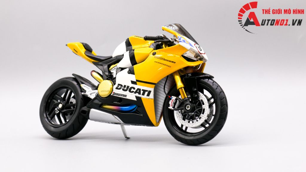 MÔ HÌNH XE ĐỘ DUCATI 899 PANIGALE YELLOW TỈ LỆ 1:12 AUTONO1 D212