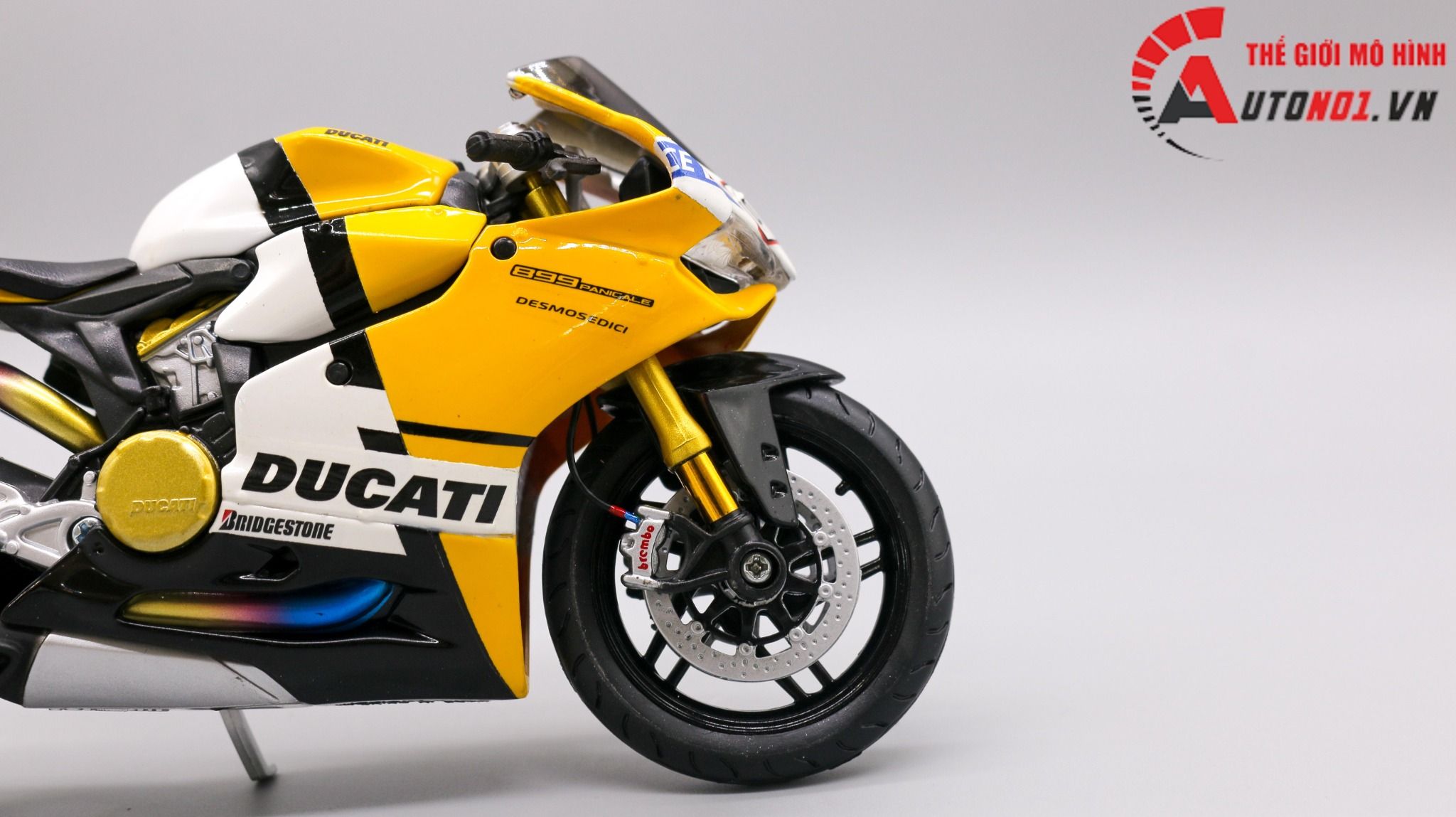  Mô hình xe độ Ducati 899 Panigale Yellow Tỉ Lệ 1:12 Autono1 D212 